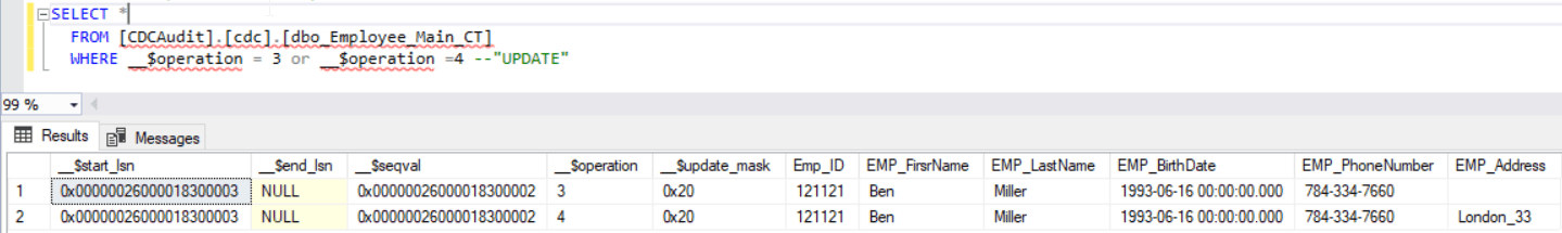 SQL Server CDC: Auditing DML Changes 4